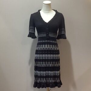 **NWT** Nanette Lepore Knit Short Sleeve Ruffle Dress “Afterglow” Dress - Size S